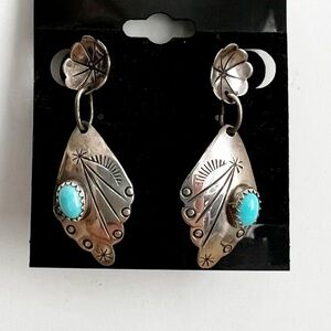 Southwestern Sterling Sliver and Turquoise Earrings